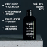 RUGGED & DAPPER Daily Power Scrub | 8 oz | Premium Exfoliating Mens Face Wash | Deep Cleans + Prevents Breakouts | Face Wash Men's | Natural Ingredients | Made in USA