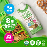 Orgain Organic Kids Nutritional Protein Shake, Chocolate, Healthy Kids Snacks, 8g Dairy Protein, 3g Fiber, 22 Vitamins & Minerals, No Soy Ingredients, Gluten Free, Non-GMO, 8.25 Fl Oz (Pack of 12)