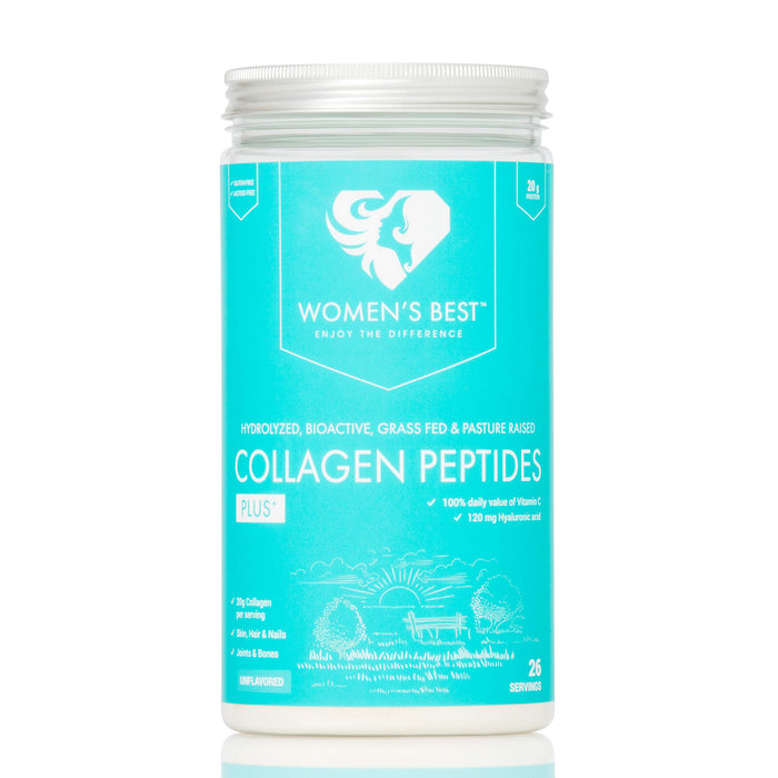 WOMEN'S BEST 18.3 Oz Hydrolyzed Collagen Protein Powder • Pasture Raised, Bioactive, Grass Fed Collagen Peptides Plus + • with Vitamin C and Hyaluronic Acid • Unflavored