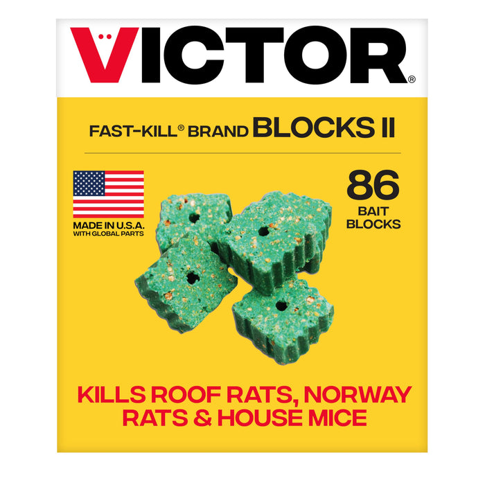 Victor Fast-Kill Bait Blocks II, 86-Count Rat and Mouse Poison Bait Blocks