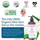 PURA D'OR 16 Oz ORGANIC Aloe Vera Gel - Jasmine - All Natural - ZERO Artificial Preservatives - Deeply Hydrating & Moisturizing - Sunburn, Bug Bites, Rashes, Small Cuts, Eczema Relief - Skin & Hair