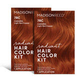 Madison Reed Radiant Hair Color Kit, Light Red Copper for 100% Gray Coverage, Ammonia-Free, 7RC Carrara Crimson, Permanent Hair Dye, Pack of 2