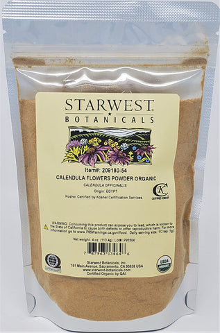 Starwest Botanicals Organic Calendula Flower Powder, 4 Ounces