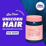 Lime Crime Full Coverage Unicorn Hair Dye, Blue Smoke - Damage-Free Semi-Permanent Hair Color Conditions & Moisturizes - Temporary Hair Tint Kit Has A Sugary Citrus Vanilla Scent - Vegan