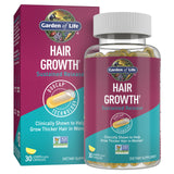 Garden of Life Women Hair Growth Supplement for Thicker Hair with Hyaluronic Acid, Silica, Biotin, Zinc, Selenium, Probiotics + Clinically Studied Keranat – 30 Lemon Capsules, Multivitamin for Men