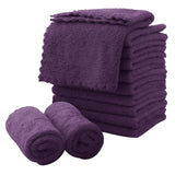 Microfiber Facial Cloths Fast Drying Washcloth 12 pack - Premium Soft Makeup Remover Cloths - Grape Purple