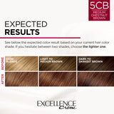 L'Oreal Paris Excellence Creme Permanent Triple Care Hair Color, 5CB Medium Chestnut Brown, Gray Coverage For Up to 8 Weeks, All Hair Types, Pack of 1