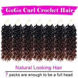 7 Packs GoGo Curl Crochet Hair 10 Inch Short Curly Crochet Hair for Women Beach Curl Water Wave Deep Twist Crochet Braids Synthetic Braiding Hair Extensions(10 Inch,T1B/4/30)