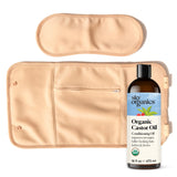 Sky Organics 16oz Castor Oil w/Wraps | Reusable Organic Castor Oil Pack | Adjustable Elastic Straps Cotton Durable Easy to Use