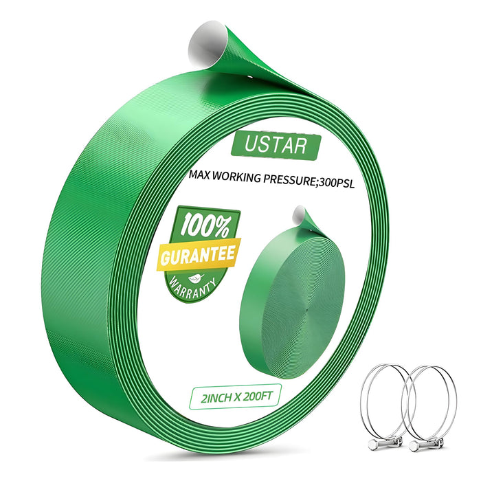 USTAR 2" x 200' Pool Backwash Hose: Pool Drain Hose, Sump Pump Hose with Heavy-Duty 3-Layer, Lightweight, Kink-Resistant for Pool Drain, Irrigation