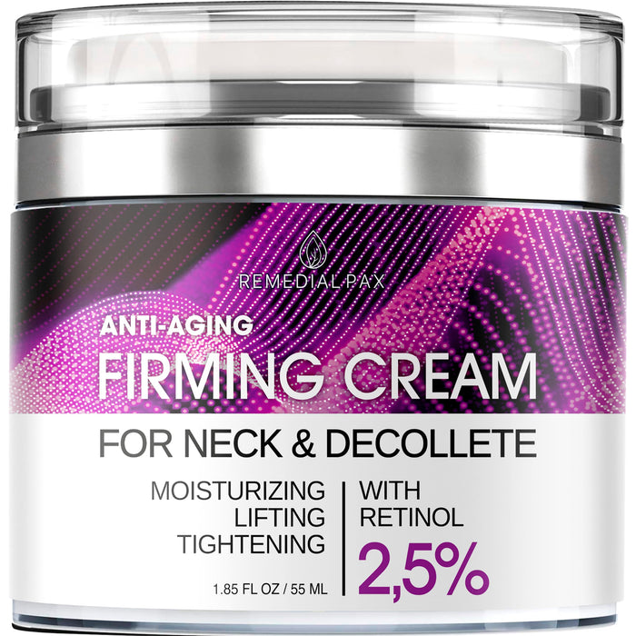 REMEDIAL Neck Firming Cream: Anti-Aging Moisturizer with Retinol, Collagen & Hyaluronic Acid for Men & Women, 1.85 Fl Oz