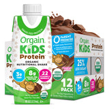 Orgain Organic Kids Nutritional Protein Shake, Chocolate, Healthy Kids Snacks, 8g Dairy Protein, 3g Fiber, 22 Vitamins & Minerals, No Soy Ingredients, Gluten Free, Non-GMO, 8.25 Fl Oz (Pack of 12)