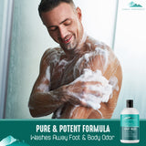 PURELY NORTHWEST-Natural Tea Tree & Peppermint Body Wash for Men & Women-Refreshing Daily Soap for Body Odor & Hygiene, Acne-Effectively Soothes Jock Itch, Chafing & Athletes Foot-Discolored Nails-9oz