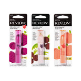 Revlon Lip Balm, Kiss Tinted Lip Balm, Face Makeup with Lasting Hydration, SPF 20, Infused with Natural Fruit Oils, 3 Piece Set, Juicy peach, Berry Burst & Coconut, 0.09 Oz