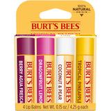 Burt's Bees Lip Balm Stocking Stuffers, Moisturizing Lip Care Christmas Gifts, Tropical - Pineapple, Berry Agua Fresca, Dragon Fruit Lemon and Coconut and Pear, Natural Origin Treatment (4-Pack)