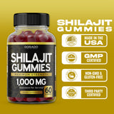 Shilajit Gummies (60 Count) Shilajit for Men & Women - Himalayan Shilajit - Pure Shilajit Gummies for Men - Delicious Raspberry Watermelon Flavor - 3rd Party Tested - Vegan & Non-GMO - USA Made