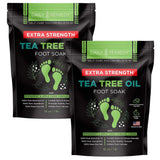 EXTRA STRENGTH Tea Tree Oil Foot Soak with Epsom Salt - Made in USA - for Toenails, Athlete's Foot, Itchy Feet, Stubborn Smelly Foot Odor, Pedicure, Foot Calluses & Soothes Sore Tired Achy Feet-2 Pack