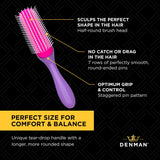 Denman Curly Hair Brush D3 (African Violet) 7 Row Styling Brush for Detangling, Separating, Shaping and Defining Curls - For Women and Men