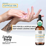 Organic Cuticle & Nail Oil - Repair, Revitalize & Hydrate Cuticles and Nails - Organic Spa Treatment - For Stronger Healthier Nails and Cuticles - 4 Fl Oz Glass Bottle with Glass Dropper