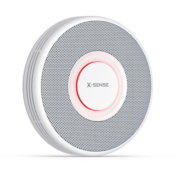 X-Sense Smart Smoke Detector with Voice Alerts and 17 Locations, Wi-Fi Smoke Alarm with SBS50 Base Station (Not Included), Test from APP, Wireless Interconnected Fire Alarm, Model XS0B-MR, 1-Pack