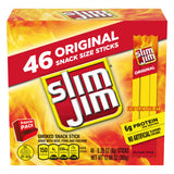 Slim Jim Original Snack Size Stick, Easy, On-the-Go School, Work and Travel Snacks, 0.28 OZ Meat Snacks, 46 Count Box