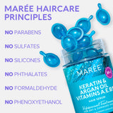 MAREE Hair Styling Serum for Frizzy & Dry Hair - Keratin Styling & Moisturizing Oil Capsules with Avocado, Jojoba & Argan Oil - Leave-in Anti Frizz Conditioner with Vitamins A, C, E & B5-30 Capsules