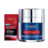 L'Oreal Paris Revitalift Pressed Night Cream, Retinol + Niacinamide, Reduces Wrinkles, Fragrance Free, 1.7 oz + Serum Sample