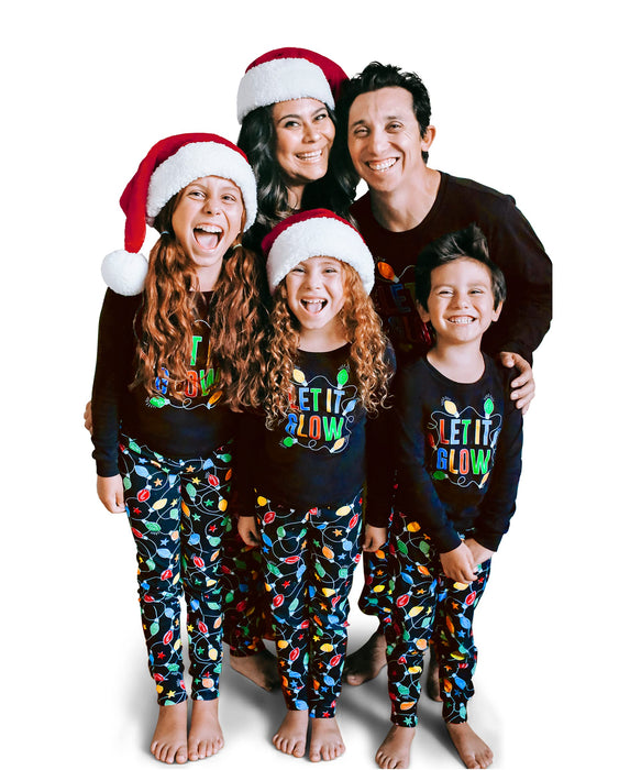 The Children's Place baby girls Family Matching Christmas Holiday Sets, Snug Fit 100% Cotton, Adult, Big Kid, Toddler, Pajama Set, Let It Glow, 2T US