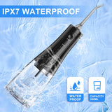 Water Flosser Cordless Rechargeable, 350ML Tank 5 Modes 8 Jet Tips, Water Flossers for Teeth Cleaning and Flossing, Dental Oral Irrigator for Home and Travel, IPX7 Waterproof