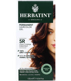 Herbatint Permanent Haircolor Gel, 5R Light Copper Chestnut, Alcohol Free, Vegan, 100% Grey Coverage - 4.56 oz