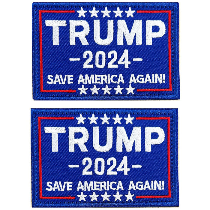 Harsgs 2PCS Trump Patch, Save American Again Hook & Loop Patch for Caps Bags Vests Military Uniforms