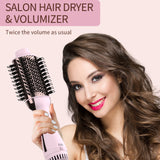 4 in 1 Hair Dryer Brush with Anti-Frizz Ceramic Titanium Barrel and Negative Ion - Volumizer, Straightener and Styler in One