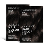 Madison Reed Radiant Hair Color Kit, Darkest Brown Black for 100% Gray Coverage, Ammonia-Free, 3NNA Positano Black, Permanent Hair Dye, Pack of 2