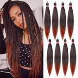 FAYETA Ombre Pre Stretched Braiding Hair, 28''-8 packs Silky Color Blend Braid Hair Extensions, 100% Kanekalon Synthetic Crochet Hair Braids, Yaki Texture Hair Braiding (32''-pack of 8, 1b/350)