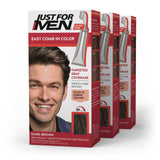 Just For Men Easy Comb-In Color Mens Hair Dye, Easy No Mix Application with Comb Applicator - Dark Brown, A-45, Pack of 3