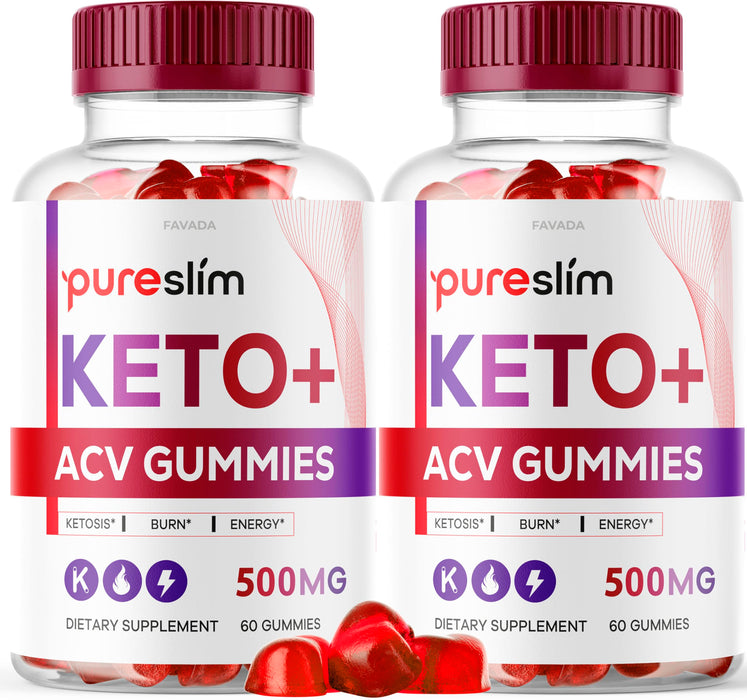 2 Pack - Pure Slim Keto ACV Gummies, Pure Slim Keto ACV Gummies Advanced Weight Loss 120 Gummies 60 Days, Pure Slim Keto Plus, Pureslim ACV Gummies for Weight Loss, Pure Slim ACV Gummies Advanced