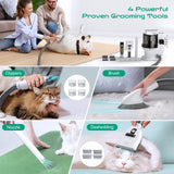 Kidken Pet Grooming Vaccum Kit,Dog Grooming Clippers & Dog Hair Vacuum Suction 99% Pet Hair,3.3L Large Capacity Dog Grooming Vacuum,Low Noise Pet Hair Vacuum with 4+8 Pet Grooming Tools for Dogs Cats