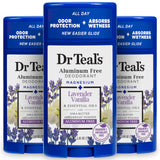 Dr Teal's Aluminum Free Deodorant, Lavender Vanilla with Essential Oils, 2.65 oz (Pack of 3)