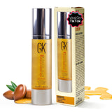 GK HAIR Global Keratin Hair Smoothing Serum (1.69 Fl. Oz/50ml) - 100% Organic Argan Oil Hydrating Strength Shine Dry Damaged Repair Anti Frizz Moistures Nourishment & Weightless Styling All Hair Types