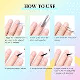 AIJIMEI 4in1 Professional Nail Kit Cuticle Remover Gel Cream Calcium Primer for Strengthening Nails Care with Nail Hardener Nail Strengthener and Cuticle Oil