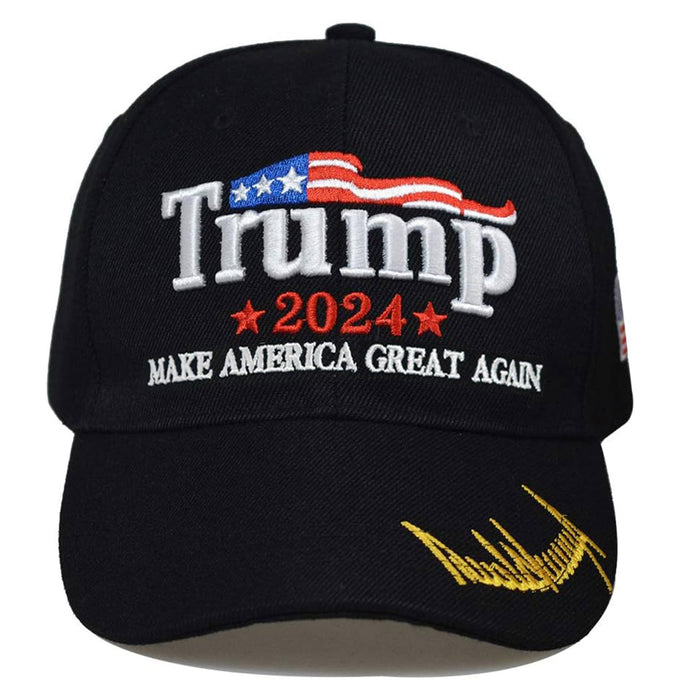 Trump 2024 Hat Donald Trump Hat Make America Great Again MAGA USA Embroidery Adjustable Baseball Cap, Black