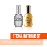 Sally Hansen Diamond Strength Instant Nail Hardener and Nailgrowth Miracle Serum, Nail Kit, Pack of Two, High-Powdered Hardener, Ends Cracking, Splitting and Peeling