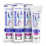 Sensodyne Clinical White Toothpaste Clinically Proven Whitening for Sensitive Teeth, Stain Protector, 3.4 Oz (Pack of 3)