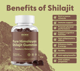 Shilajit Gummies, 85+ Trace Minerals & Fulvic Acid 1,000mg Shilajit, 100% Pure Natural Himalayan Shilajit for Men & Women, Sugar-Free, Vegan, Non-GMO, Maximum Potency, Extra Strength