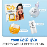 Olay Cleansing Melts + Vitamin C Face Cleanser, 64 ct. total (2 x 32 ct.), Water-Activated Face Wash to Clean, Tone, and Refresh