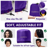 Bonnet Hair Dryer w/A Headband Integrated That Reduces Heat Around Ears & Neck - Hair Dryer Diffuser Cap for Hair Dryer Curly Hair, Speeds Up Drying Time, Deep Conditioning at Home - Large (Purple)