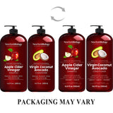 New York Biology Apple Cider Vinegar Shampoo and Coconut Avocado Oil Conditioner Set - Helps Restore Shine, Hair Gloss and Hydration for Dry Hair & Itchy Scalp - Clarifying & Nourishing - 16.9 Fl Oz