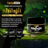 Suna Kalo Pure Himalayan Organic Shilajit Resin - Gold Grade, 100% Shilajit Supplement with 85+ Trace Minerals, Energy & Immune Support