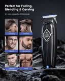 Limural Hair Clippers and Trimmer Combo - Professional Barber Fade Clipper + Zero Gap T Blade Edgers, Complete Beard Grooming Shaving Kit for Men with 13 Fade Taper Combs & 6500 RPM Motor